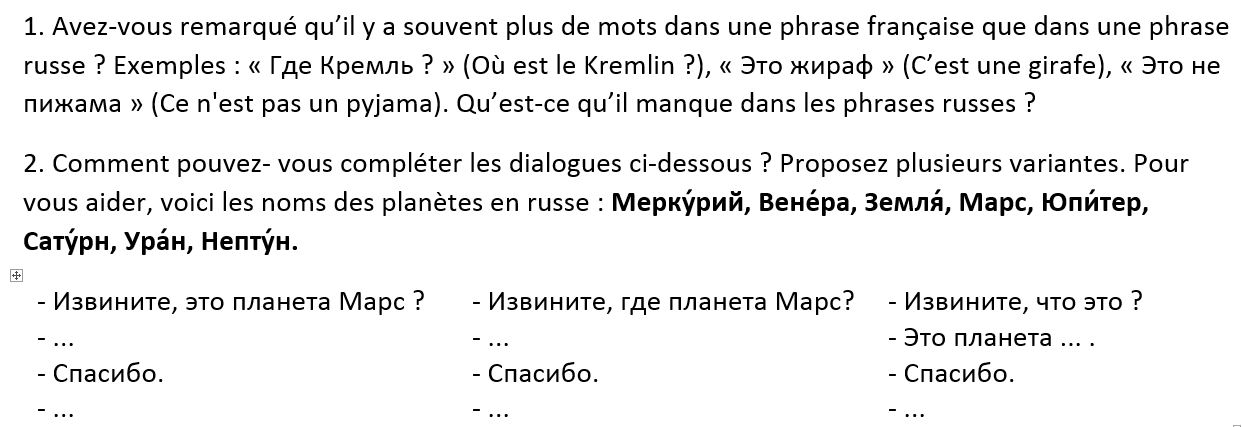 Leçon 4 Questions